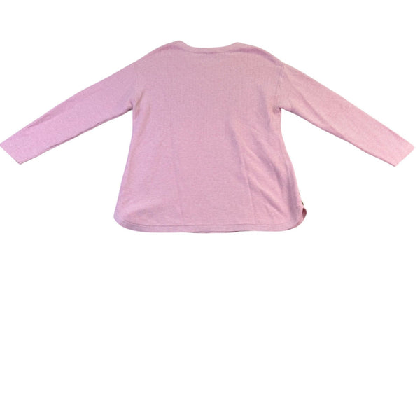 Talbots Womens Pink Long Sleeve Button Detail Tunic Top Size L