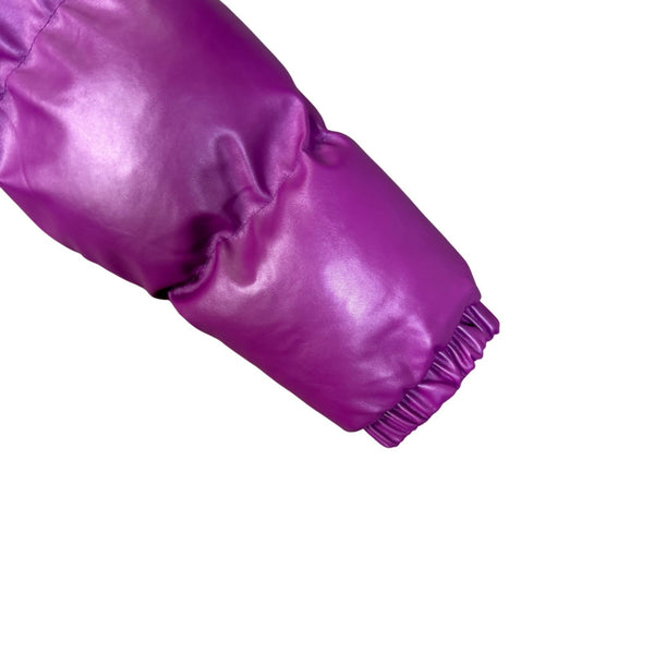 Fashion Nova Girls Purple Puffer Coat Faux Fur Hood Size 14 Y2K Winter