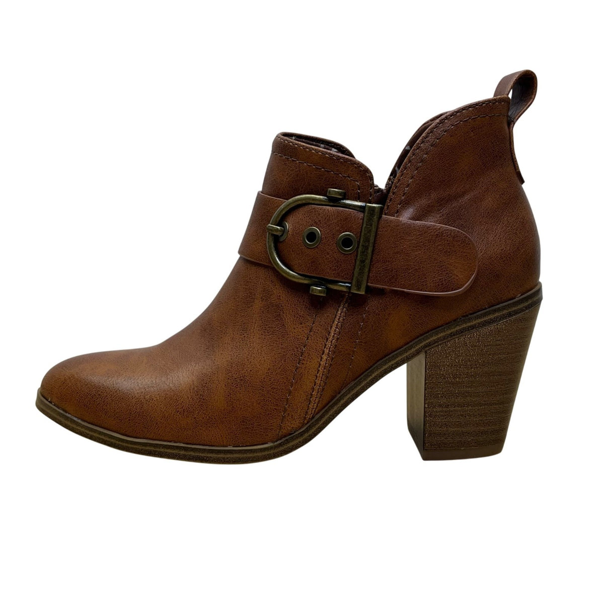 Baretraps Karina Women’s Brown With Buckle Detail Heeled Ankle Boots Size 6M