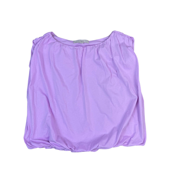Loft Womens Purple Cotton Sleeveless Blouse With Elastic Hem Lightweight Size L