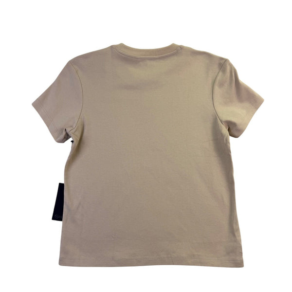 Cuts Womens Beige Cotton & Spandex Crew Neck Short Sleeve T-Shirt Size L