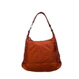 Tumi Women’s Orange Nylon Zip Top Front Zipper Accents Shoulder Bag