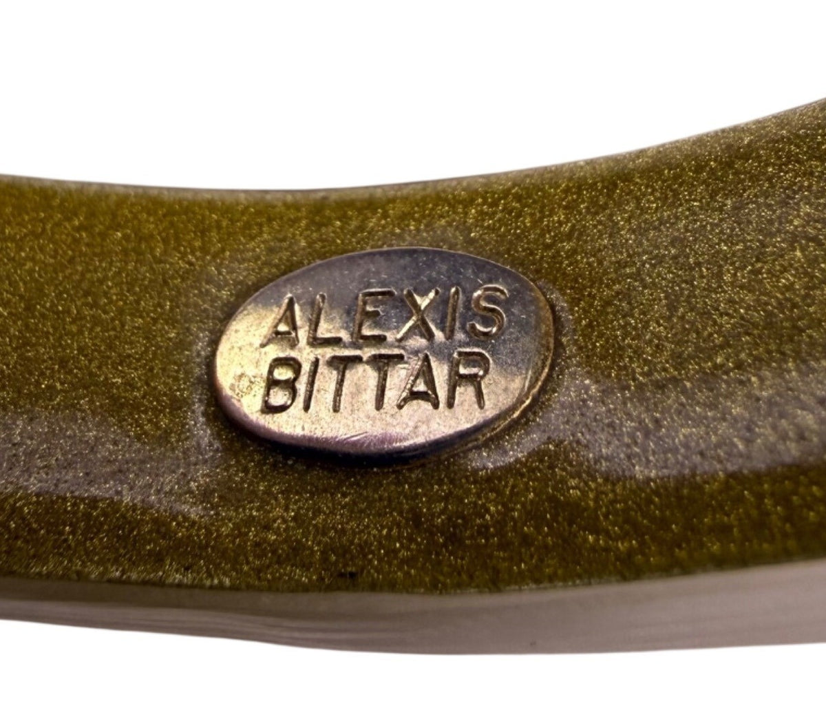 Alexis Bittar Womens Gold Tone Lucite Soft Square Bangle Bracelet Hand-Crafted