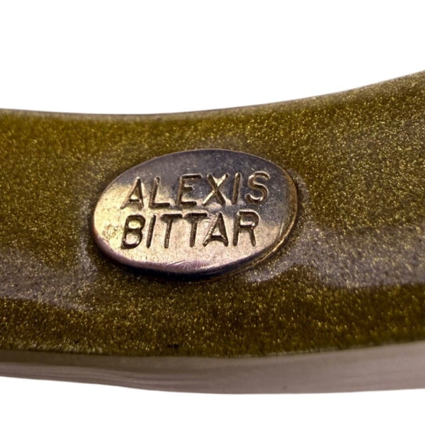 Alexis Bittar Womens Gold Tone Lucite Soft Square Bangle Bracelet Hand-Crafted