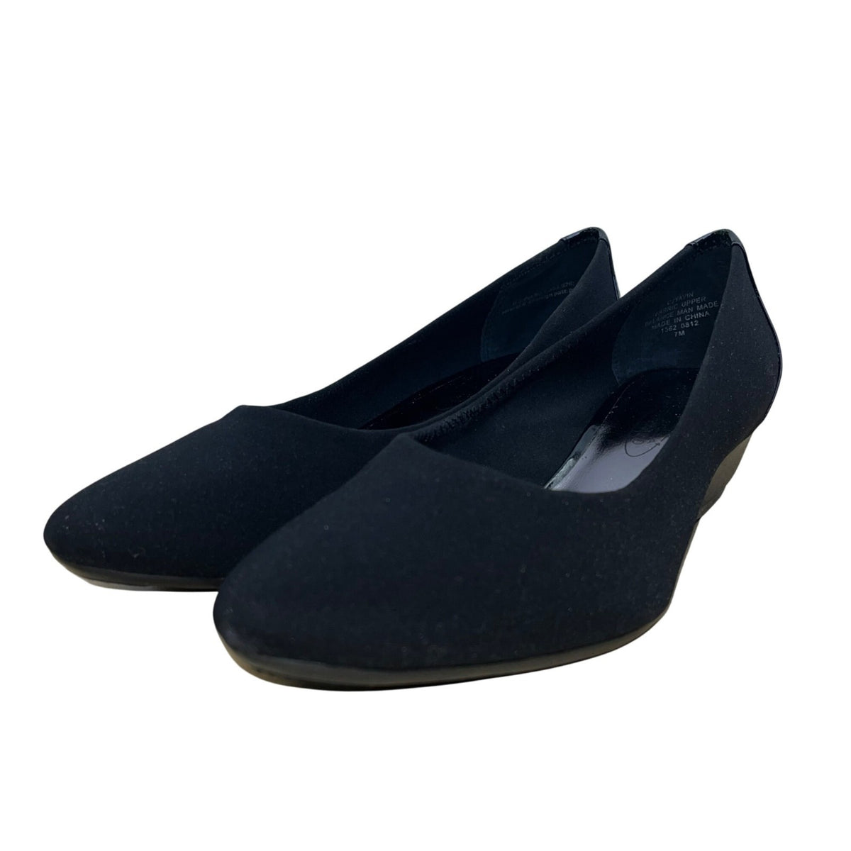 Circa Joan & David Women’s Black Fabric Upper Wedge Pumps Size 7M