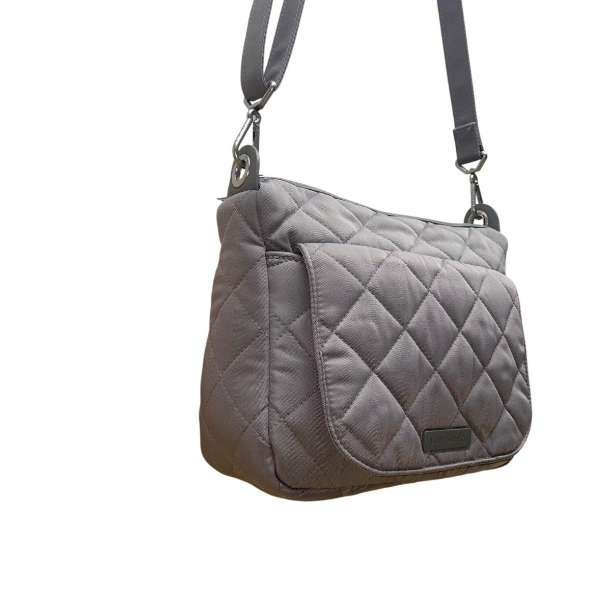 Vera Bradley Women’s Gray Quilted Durable Nylon Adjustable Strap Crossbody Bag