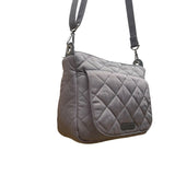 Vera Bradley Women’s Gray Quilted Durable Nylon Adjustable Strap Crossbody Bag