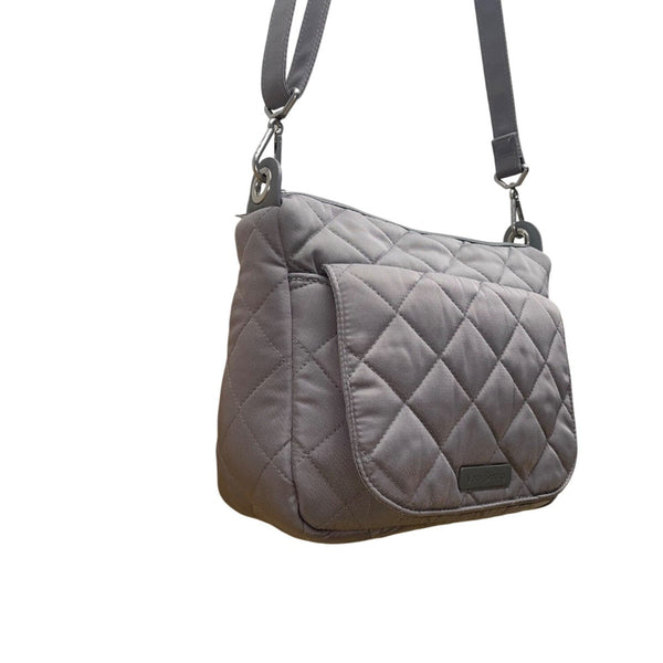 Vera Bradley Women’s Gray Quilted Durable Nylon Adjustable Strap Crossbody Bag