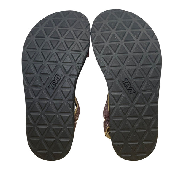 Teva Women’s Purple Textile Black Footbed Adjustable Strappy Sandals Size 5