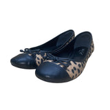 Mr. Cat Women’s Beige & Black Animal Print  Leather Cap Toe Ballet Flats Size 10