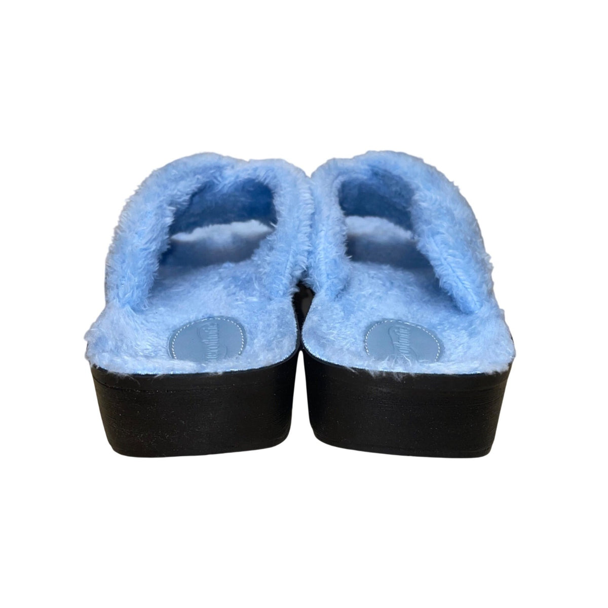 Aerothotic Women’s Blue Fluffy Orthotic Slip-On Slide Sandals Size 10US