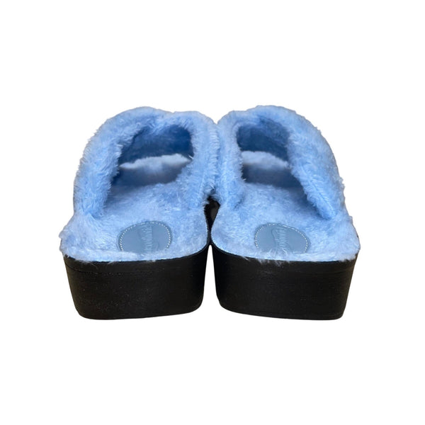 Aerothotic Women’s Blue Fluffy Orthotic Slip-On Slide Sandals Size 10US
