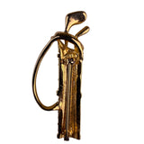 Gold Tone Womens Rhinestone Golf Bag-Shaped Costume Brooch Pin Jewelry