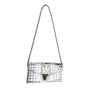 Women's Silver & Gold Chain Strap Studded Shoulder Clutch