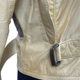 Robert Comstock Zip Up Yellow Rhino Leather Jacket Sz 6 (EU 38)