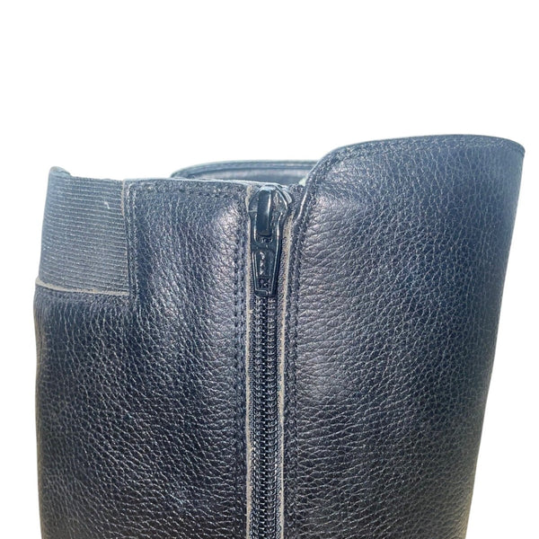 Naturalizer Women’s Black Leather Zippered Knee-High Riding Wynnie Boots Size 8M