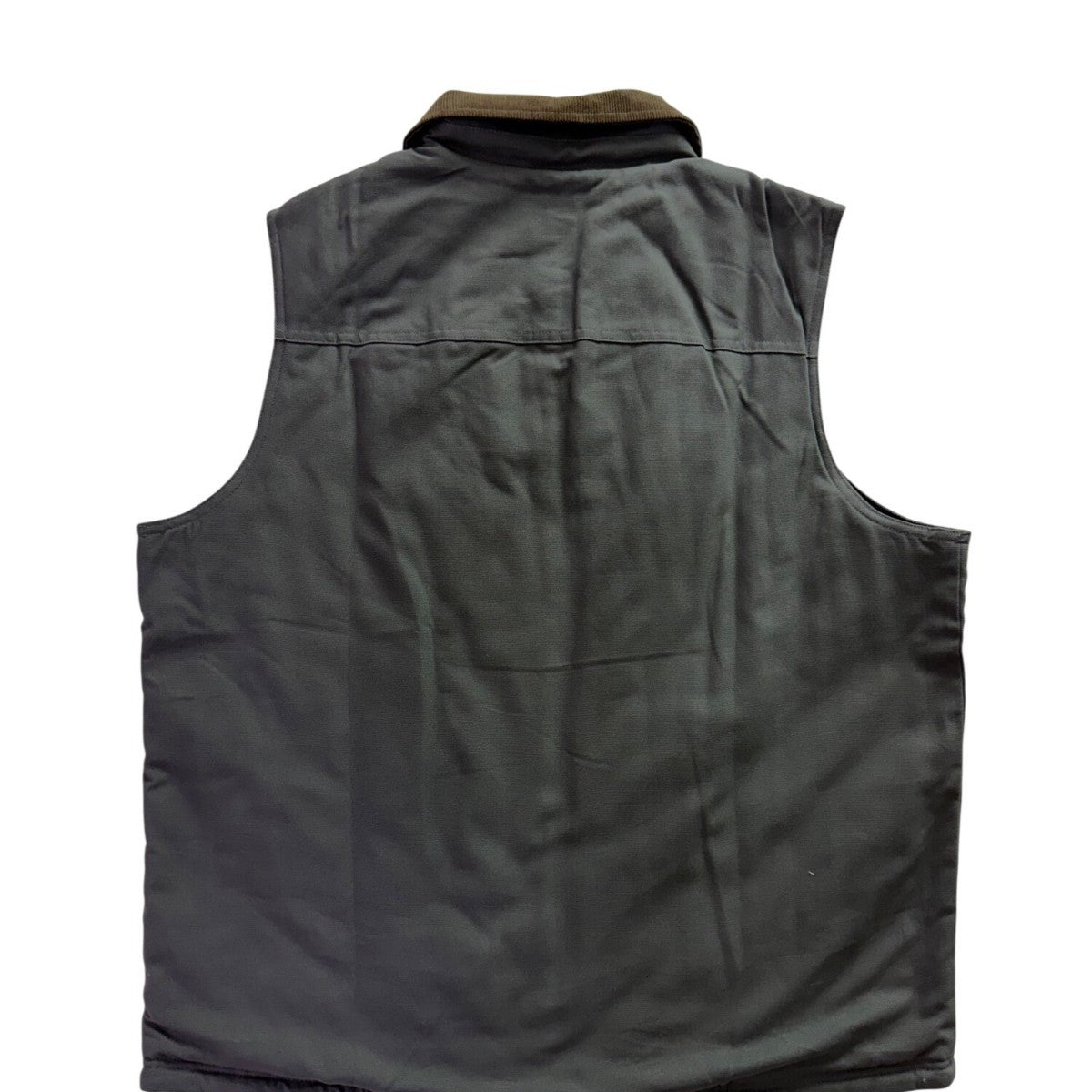 John Blair Mens Grey Vest With Corduroy Collar Durable Warm Style Sz L