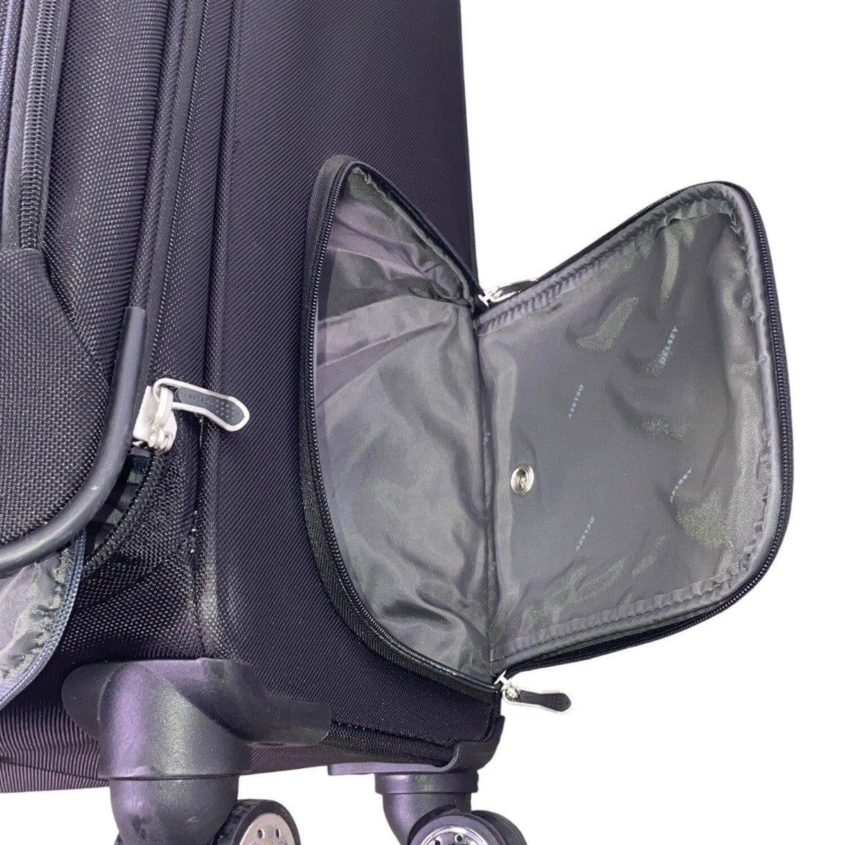 Delsey Unisex Black Expandable Spinner Wheels Rolling Travel Suitcase  Luggage