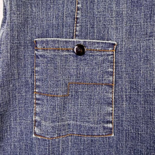 Sweet Princes Womens Blue Denim Sleeveless Dress With Zippered Front Size L