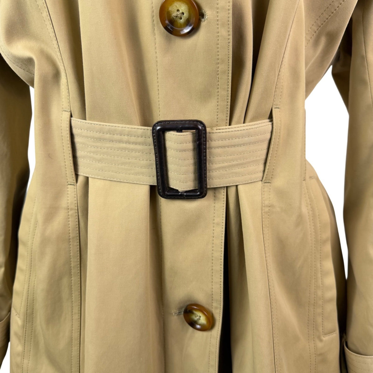 Michael Kors Womens Tan Cotton Blend Belted Trench Coat With Hood Size XL