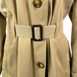 Michael Kors Womens Tan Cotton Blend Belted Trench Coat With Hood Size XL