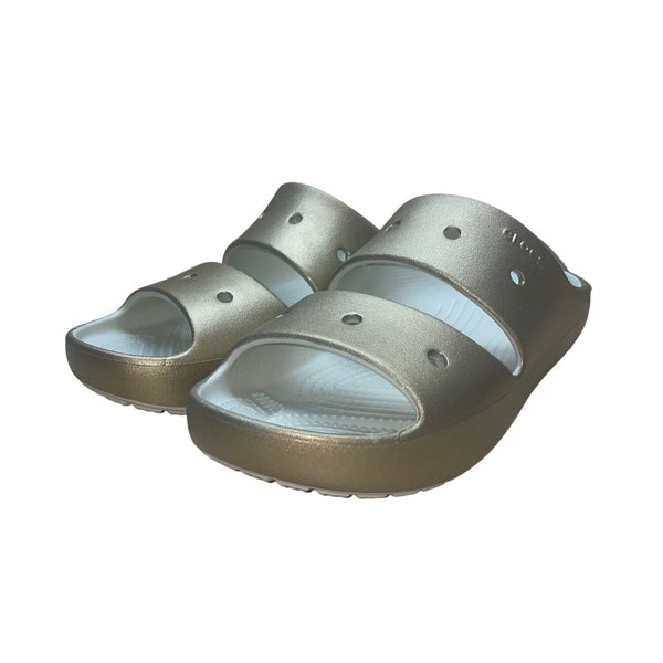 Crocs Unisex Metallic Gold Two-Strap Slip-On Comfort Slides Size M9/W11