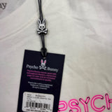 Psycho Bunny Mens White Graphic Tee Crewneck Logo Front & Back T-Shirt Sz 8