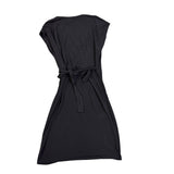Maggy London Womens Black Wrap Dress Elegant Ruched V-Neckline Size 12