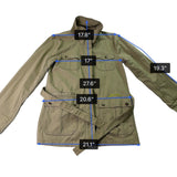 Volcom Women Khaki Cotton/Elastane Jacket Belted Military Style Size L