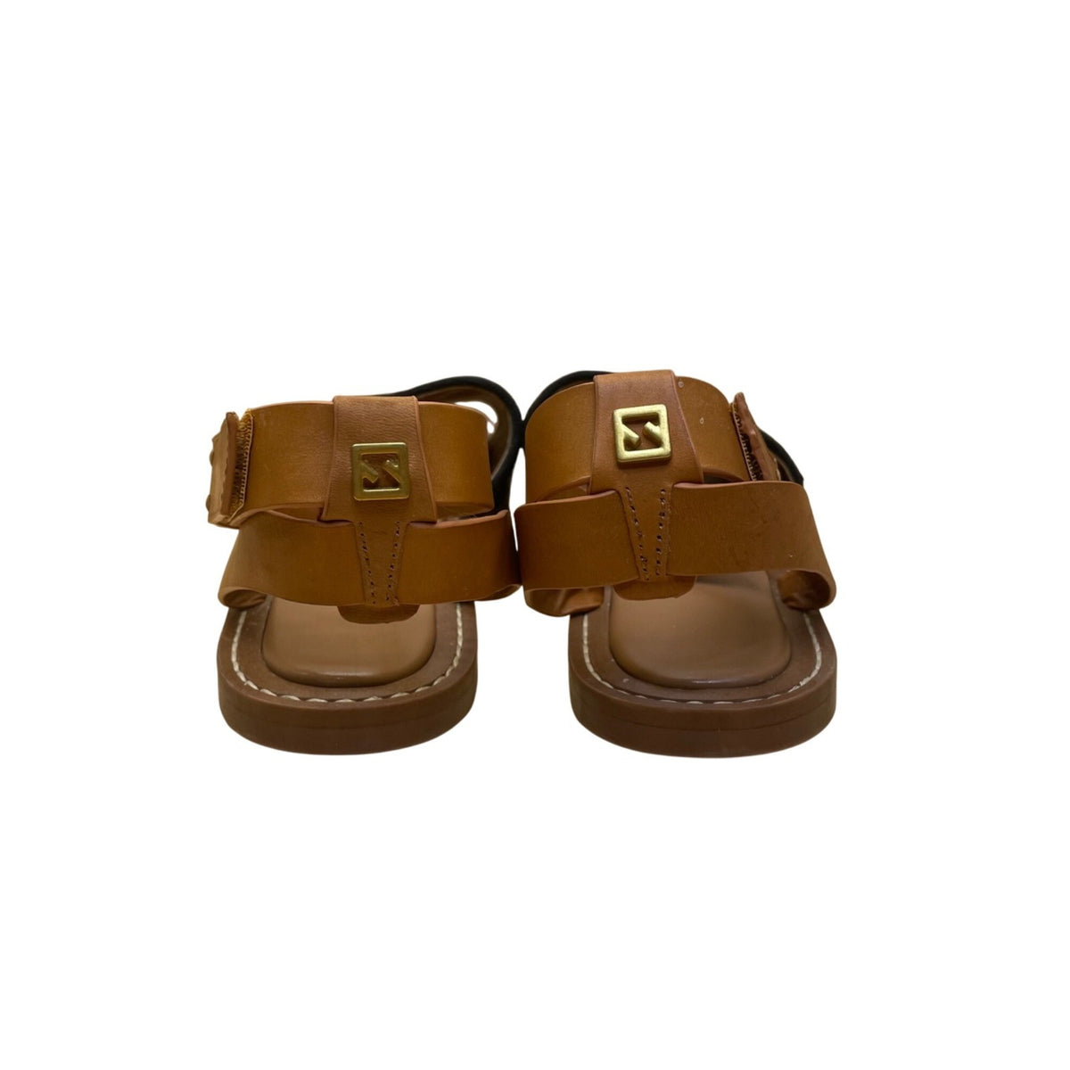 Sarto Women’s Black & Brown Leather/Raffia Open-Toe Slingback Sandals Size 10M