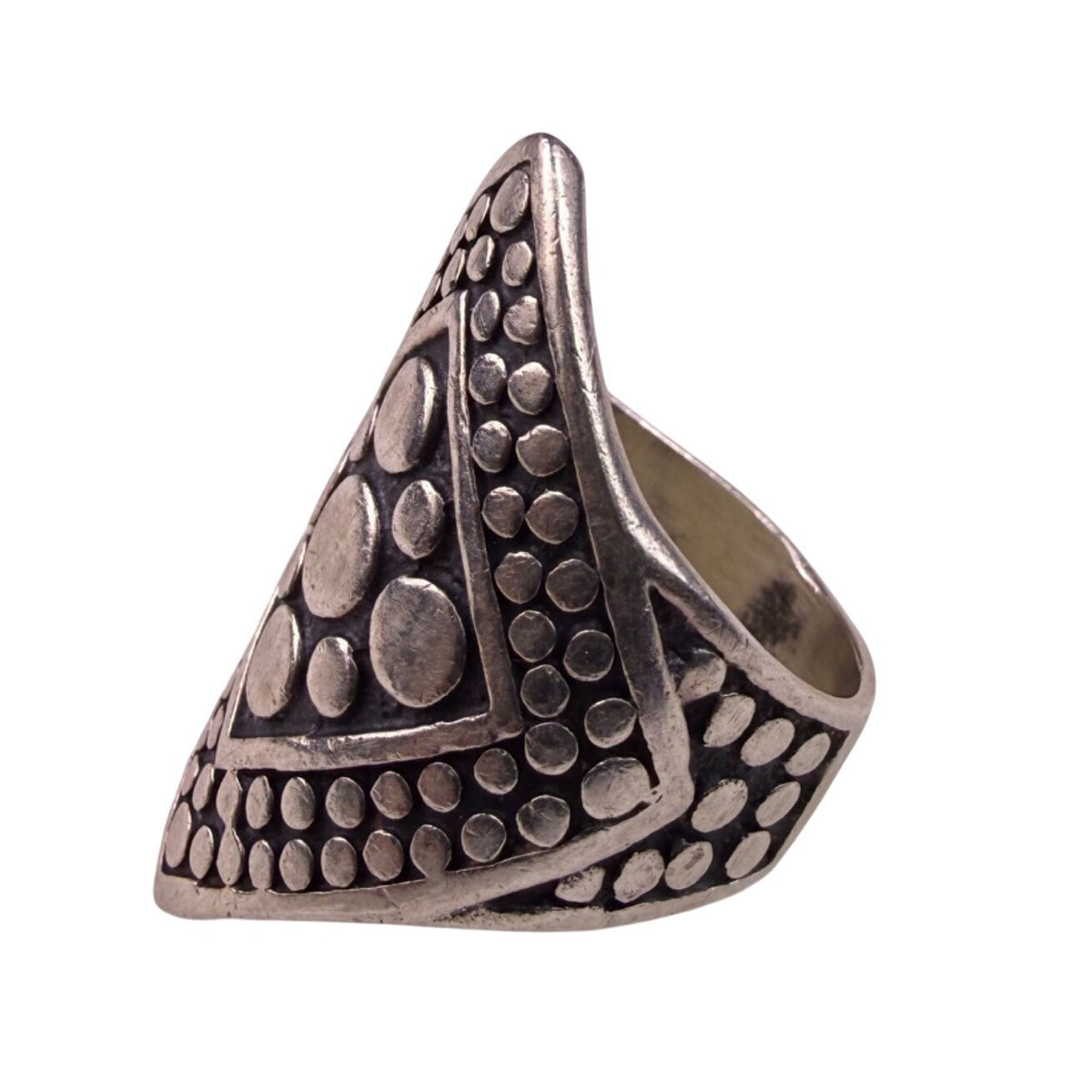 John Hardy Unisex Sterling Silver 925 Ring Textured Dot Pattern Sz 9