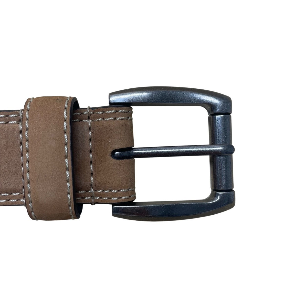 Genuine Leather Mens Brown Belt With Silver Buckle Casual Accessory Sz 49