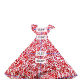 Lane Bryant Womens Red & White Cotton Blend Maxi Floral Dress Size 14/16 