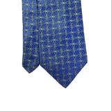 Geoffrey Beene Mens Blue Silk Geometric Pattern Necktie