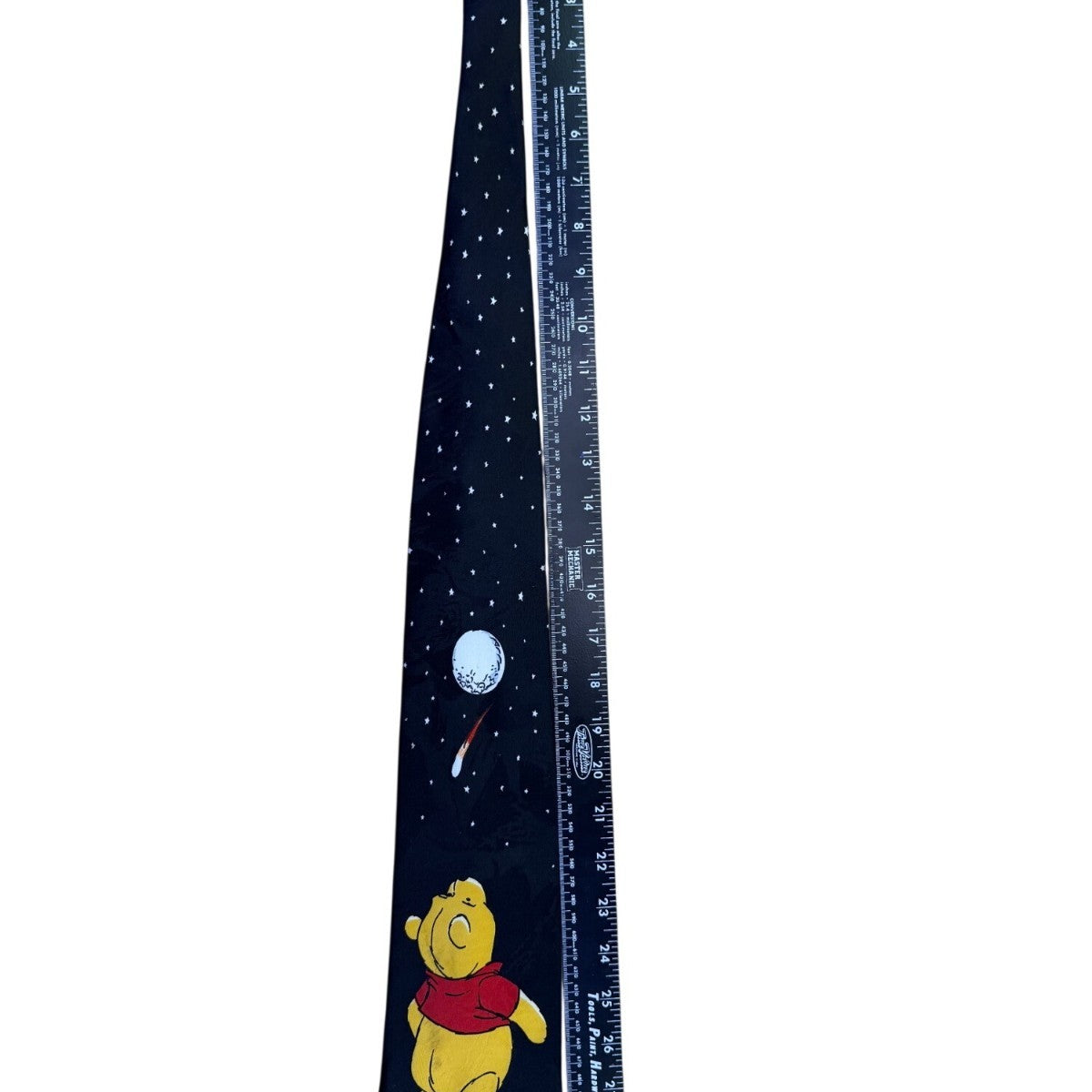 Disney Men’s Black Polyester Winnie The Pooh Necktie Starry Night Prin