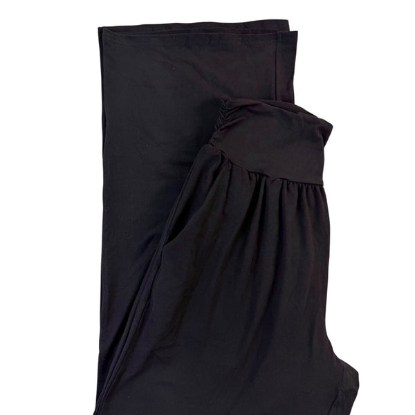 Tarse Womens Black Wide-Leg High-Waist Lounge Pants Size L