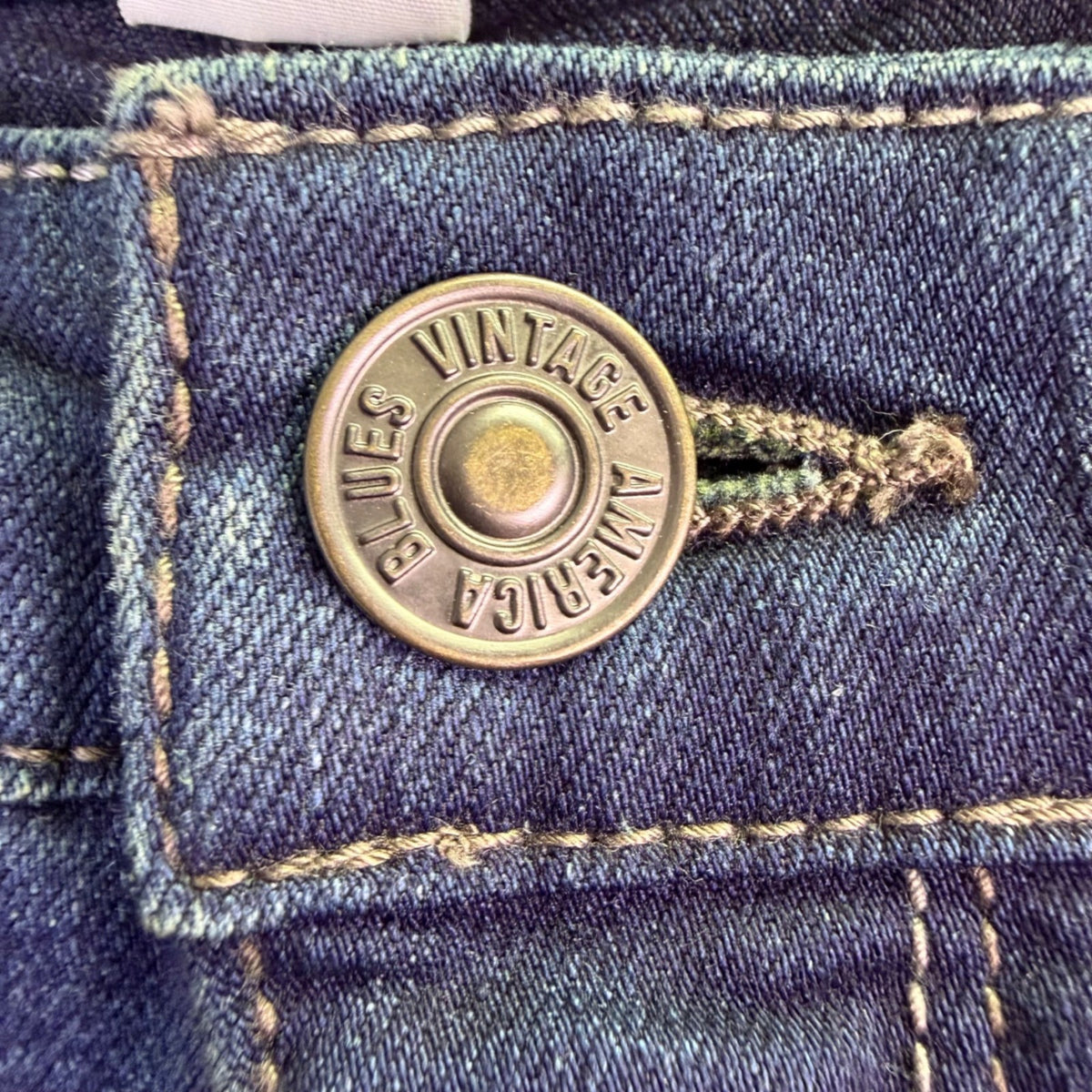 Vintage America Ladies Blue Cotton Stylish Stretch Denim Bootcut Jeans Size 10