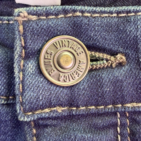 Vintage America Ladies Blue Cotton Stylish Stretch Denim Bootcut Jeans Size 10