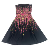 Ann Taylor Loft Strapless Black Dress With Pink Floral Print Size 0