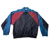 Nike Mens Black Teal Burgundy Nylon Windbreaker Jacket Full Zip Retro Style