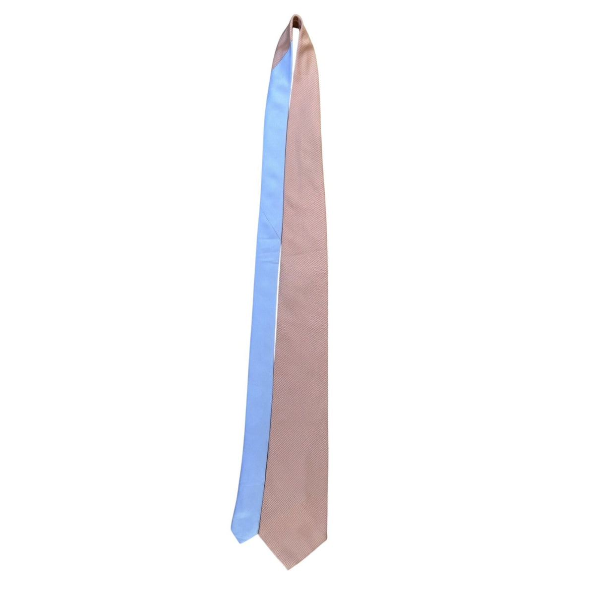 Tommy Hilfiger Mens Peach & Blue Silk Houndstooth Reversible Tie Classic Style