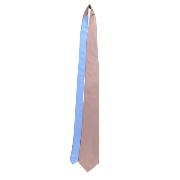 Tommy Hilfiger Mens Peach & Blue Silk Houndstooth Reversible Tie Classic Style