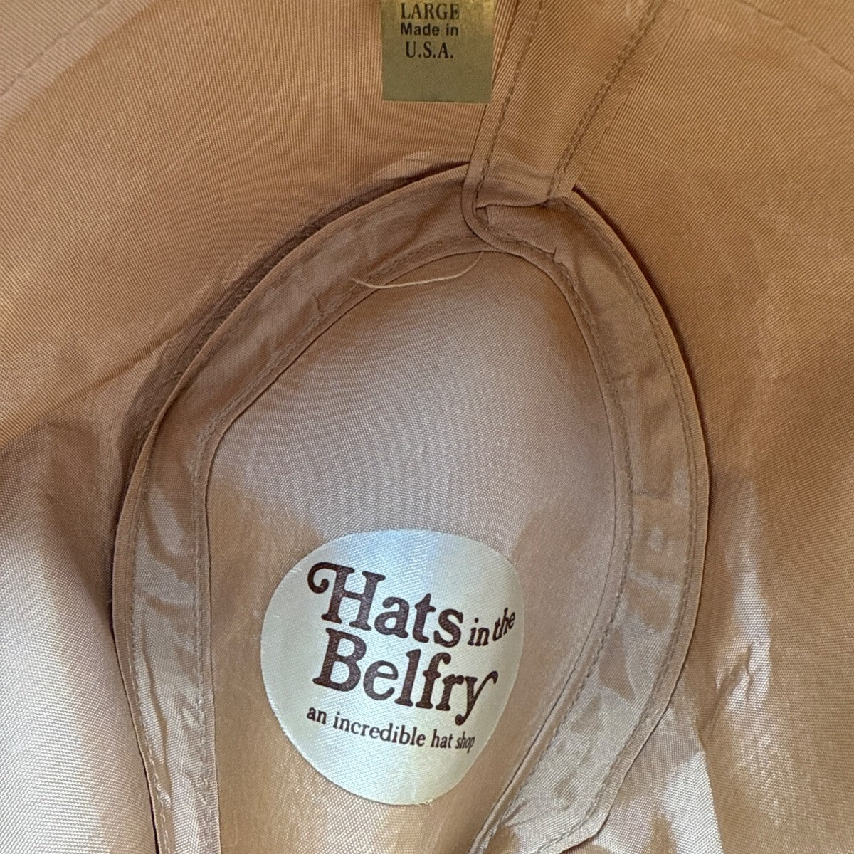 Hats In The Belfry Beige Wide Brim Fedora Western Hat With Black Band Size Large