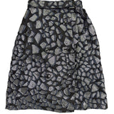 Zac Posen Womens Navy & Silver Metallic A-Line Skirt Size S