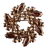 Napier Womens Gold Tone Red & Pink Rhinestone Wreath Brooch New In Box