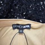 Fashion Nova Womens Black Sequined Stretch Dress Party Evening Size 1X
