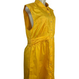 Derek Lam 10 Crosby Yellow Sleeveless Button-Down Shirt Dress Size 14