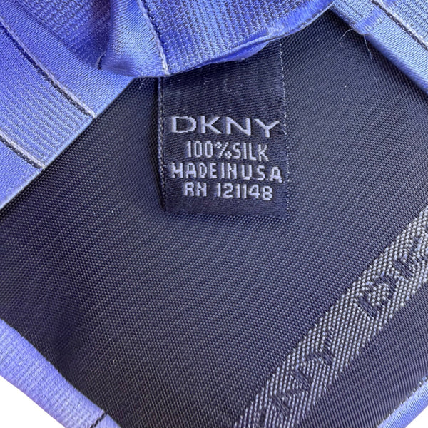 DKNY Mens Blue 100% Silk Plaid Neck Tie Made In USA Elegant Business Accessory