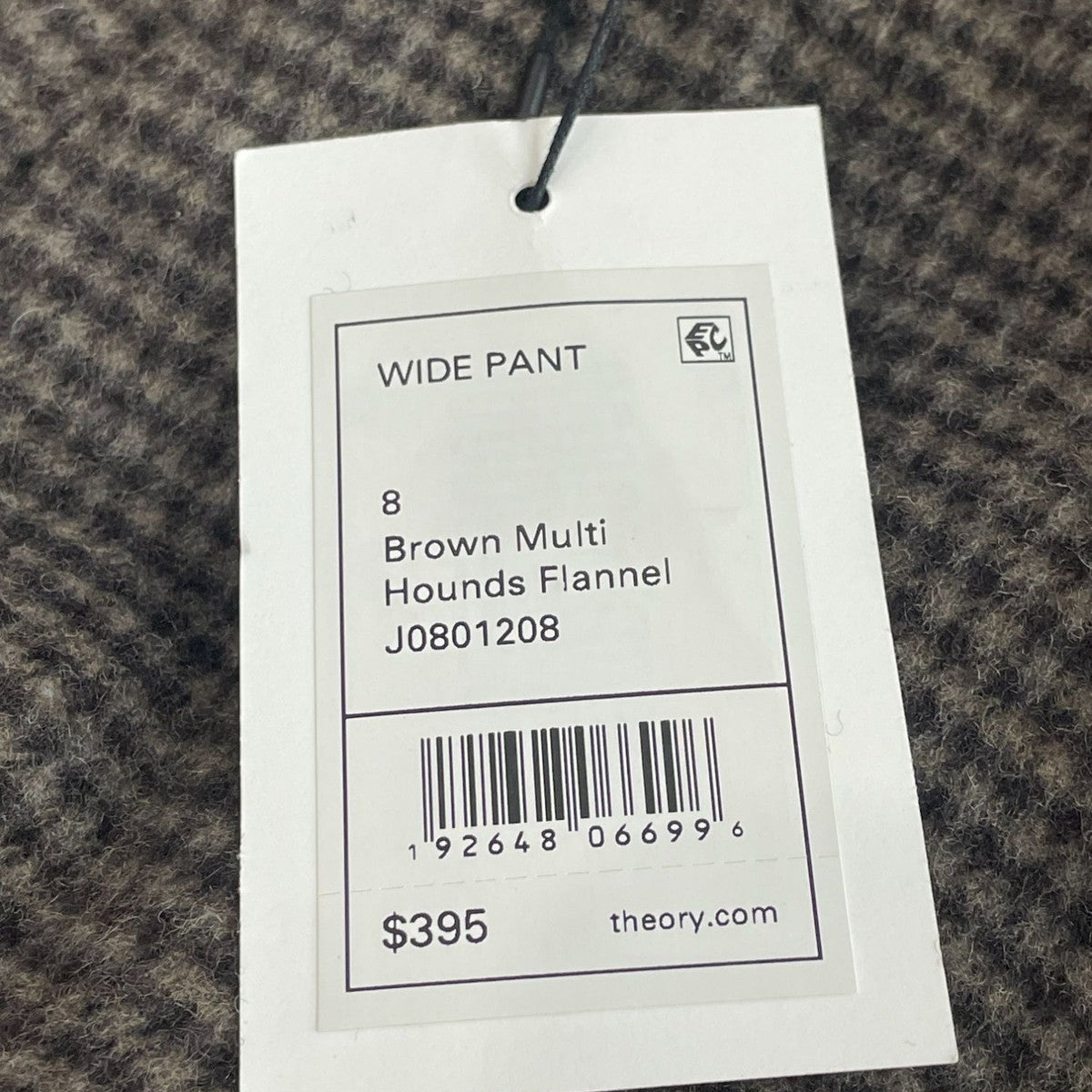 Theory Womens Brown Houndstooth Wool Pants Size 8 New