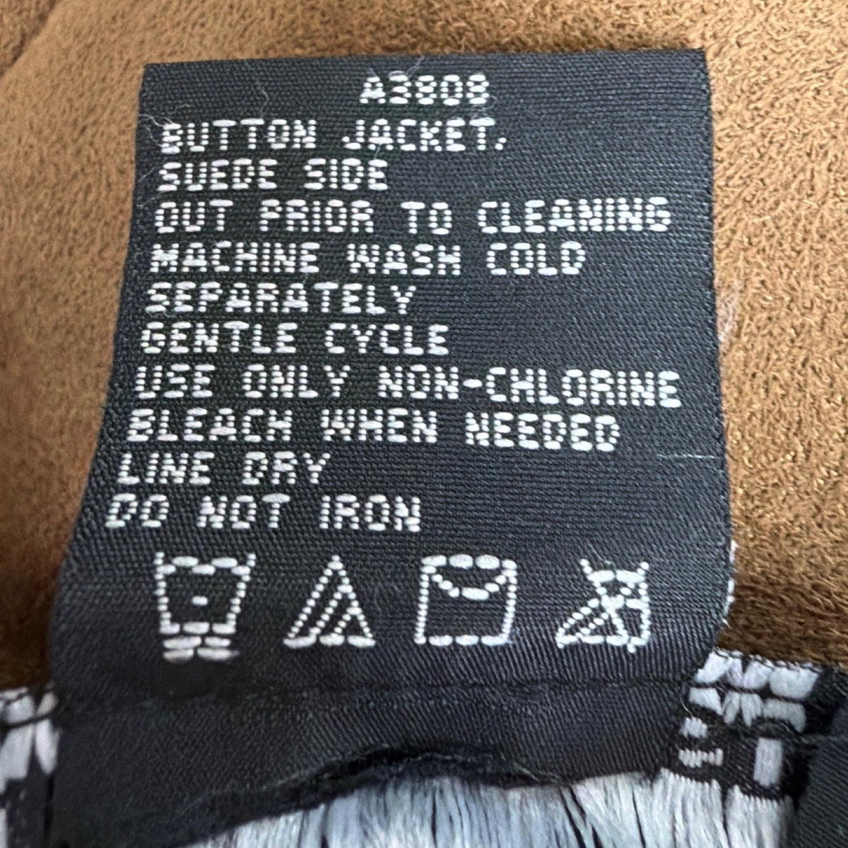 Dennis By Dennis Basso Womens Tan Faux Suede & Fur Button Jacket Winter Sz L